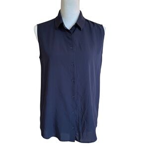 Uniqlo Button Up Lightweight Sleeveless Blouse